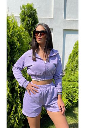 ست بالاتنه و پائین تنه بنفش زنانه بافتنی gkonlinestore - کد 121527842