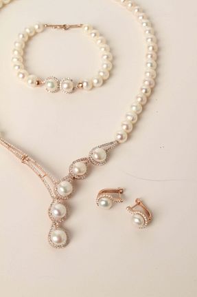 ست نقره نباتی زنانه مروارید Pearls in Ocean - کد 122656462