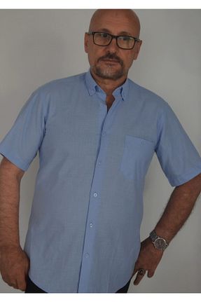 پیراهن آبی مردانه رگولار OBOYBEYCOLLECTİON - کد 122770956