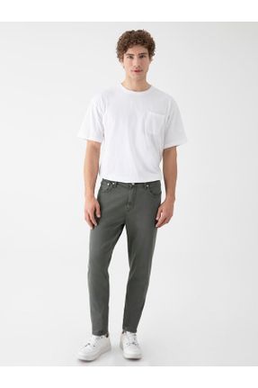 شلوار جین سبز مردانه پاچه تنگ جین استاندارد کد 412701828