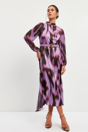 لباس بنفش زنانه بافتنی پلی استر رگولار آستین-بلند کد 831815182