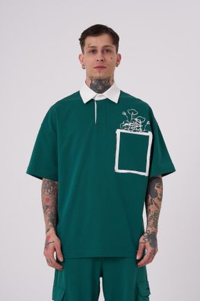 تی شرت سبز مردانه اورسایز یقه پولو کد 816891942