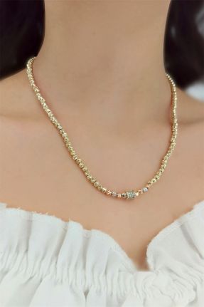 گردنبند جواهر طلائی زنانه برنز کد 686325603