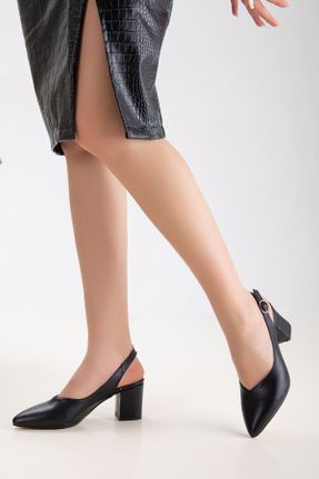 کفش پاشنه بلند کلاسیک مشکی زنانه چرم مصنوعی پاشنه ضخیم پاشنه متوسط ( 5 - 9 cm ) کد 678397873