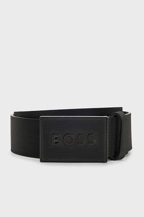 کمربند مشکی مردانه چرم خالص BOSS - کد 283264670