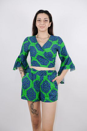 ست بالاتنه و پائین تنه سبز زنانه بافتنی Türkiş Otantik - کد 838869913