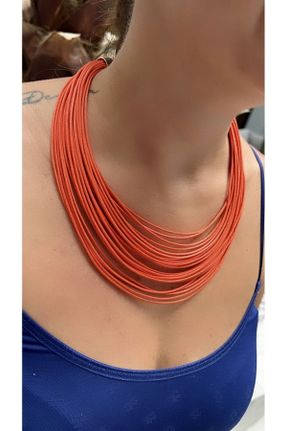 گردنبند جواهر نارنجی زنانه کد 287535506