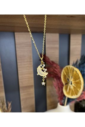 گردنبند استیل ( فولاد ) طلائی زنانه استیل (فولاد) mila aksesuar - کد 787285658