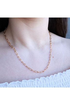 گردنبند استیل ( فولاد ) طلائی زنانه رودیوم leargia - کد 838781605