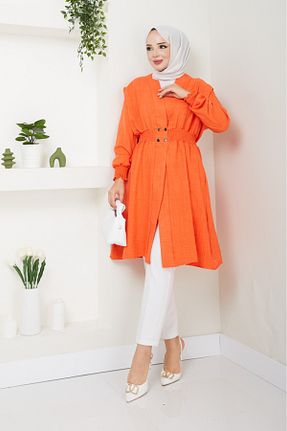 کلاه و ابایا نارنجی زنانه کتان ECK MODA - کد 838811664