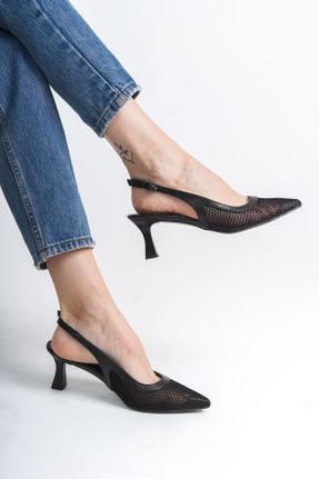 کفش پاشنه بلند کلاسیک مشکی زنانه پاشنه نازک پاشنه متوسط ( 5 - 9 cm ) دانتل کد 833170919