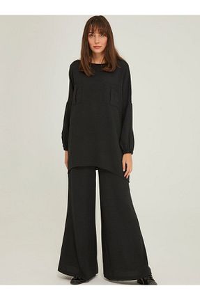 ست بالاتنه و پائین تنه حجاب مشکی زنانه بافتنی Ayşen Özen - کد 285770919