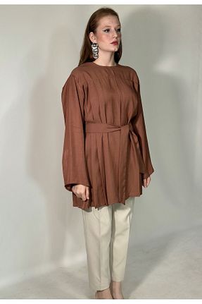 تونیک قهوه ای زنانه بافتنی BUSRAORHAN - کد 838881097