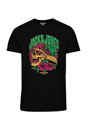 تیشرت مشکی مردانه یقه دوچرخه Jack & Jones - کد 838910759