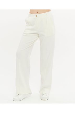 شلوار سفید زنانه پلی استر بافت پاچه رگولار رگولار کد 825250351