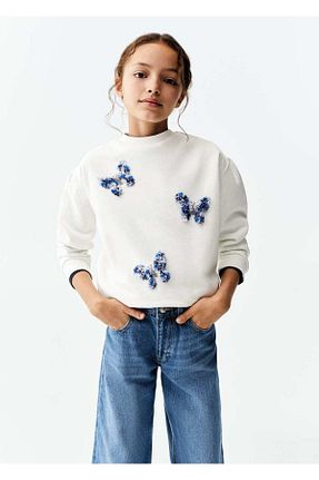 سوئیشرت سفید بچه گانه طرح دار MANGO Kids - کد 787876490