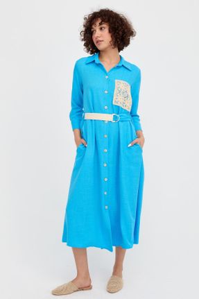 لباس آبی زنانه بافتنی رگولار کد 756556823