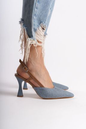 کفش پاشنه بلند کلاسیک آبی زنانه پاشنه نازک پاشنه متوسط ( 5 - 9 cm ) چرم مصنوعی کد 817683421