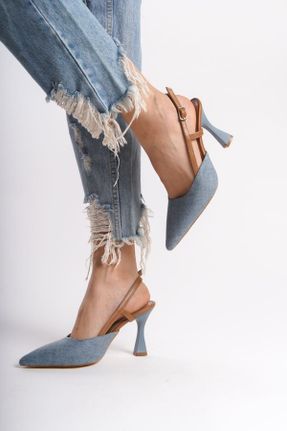کفش پاشنه بلند کلاسیک آبی زنانه پاشنه نازک پاشنه متوسط ( 5 - 9 cm ) چرم مصنوعی کد 817683421