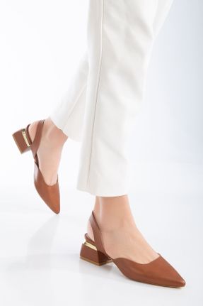 کفش پاشنه بلند کلاسیک قهوه ای زنانه پاشنه کوتاه ( 4 - 1 cm ) پاشنه ضخیم چرم مصنوعی کد 797032325