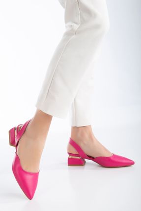 کفش پاشنه بلند کلاسیک صورتی زنانه چرم مصنوعی پاشنه ضخیم پاشنه کوتاه ( 4 - 1 cm ) کد 797035378