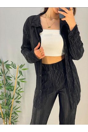 ست بالاتنه و پائین تنه مشکی زنانه بافت Butik - کد 838316500