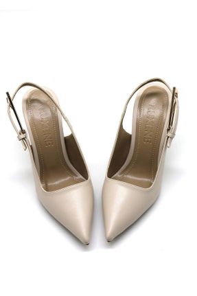 کفش پاشنه بلند کلاسیک بژ زنانه چرم لاکی پاشنه نازک پاشنه متوسط ( 5 - 9 cm ) کد 831584132