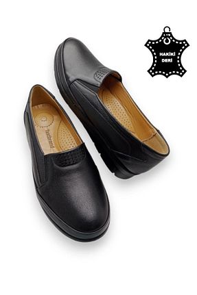 کفش کلاسیک مشکی زنانه چرم خالص MAGIC SHOES - کد 804784923