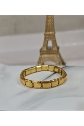 دستبند استیل طلائی زنانه استیل ضد زنگ کد 810922478