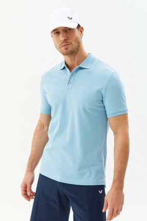 تی شرت آبی مردانه یقه پولو رگولار پنبه (نخی) پوشاک ورزشی کد 40278067