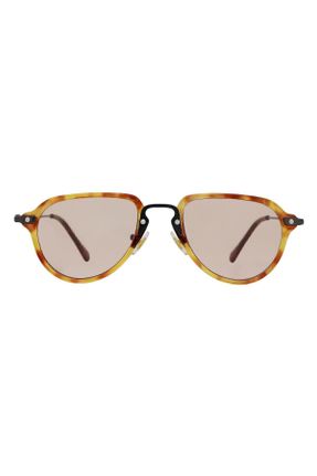 عینک آفتابی قهوه ای زنانه 50 UV400 فلزی هندسی کد 710988935