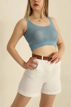 بلوز آبی زنانه Ajurlu MODA KOLUMDA - کد 838859056
