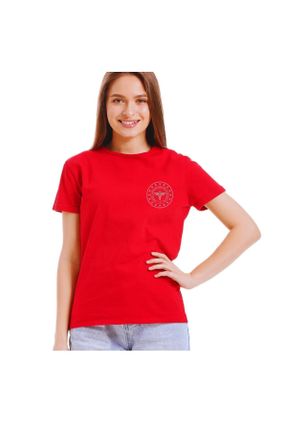 تی شرت قرمز زنانه رگولار یقه گرد جوان کد 825605865