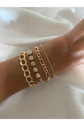 دستبند جواهر طلائی زنانه روکش طلا کد 411889051