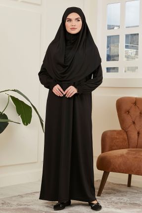 لباس اسلامی مشکی زنانه بافتنی رگولار پلی استر کد 811392038