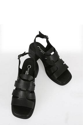 صندل مشکی زنانه پاشنه ضخیم Cassido - کد 838949253