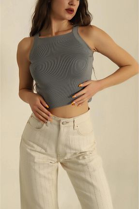 بلوز طوسی زنانه ساده MODA KOLUMDA - کد 838982914