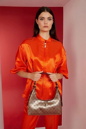 کیف دوشی طلائی زنانه چرم مصنوعی Pierre Cardin - کد 757266586