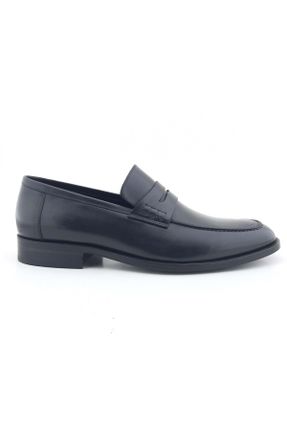 کفش کلاسیک مشکی مردانه چرم طبیعی پاشنه کوتاه ( 4 - 1 cm ) کد 801474221