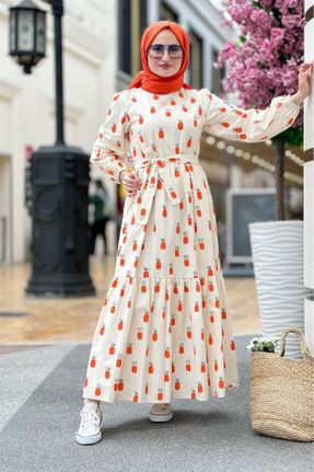 لباس نارنجی زنانه اورسایز بافتنی کد 382106495