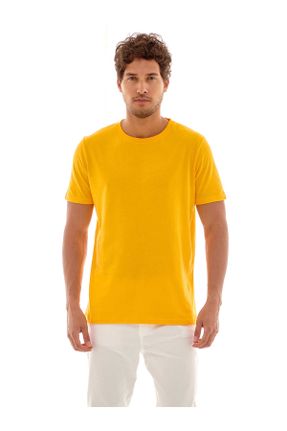 تی شرت زرد مردانه رگولار پنبه (نخی) کد 789209038