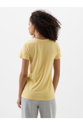 تی شرت زرد زنانه رگولار یقه هفت کد 825567757