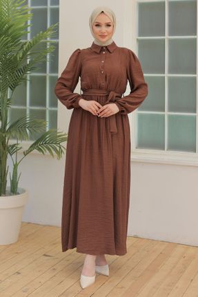 لباس قهوه ای زنانه اسلیم فیت بافتنی کد 834572587