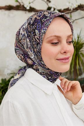 روسری بنفش پنبه ای Emproyal - کد 839043207