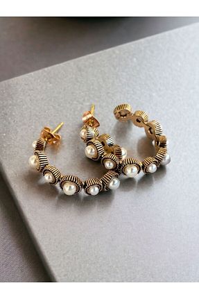گوشواره جواهر قهوه ای مروارید FAYRA ACCESSORIES - کد 815245918