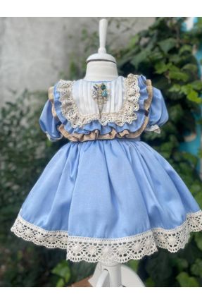 لباس آبی بچه گانه بافتنی اسلیم آستین-کوتاه کد 839171983