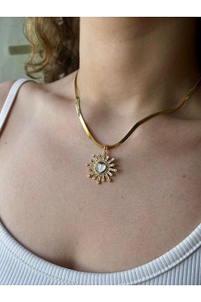 گردنبند استیل ( فولاد ) طلائی زنانه استیل (فولاد) 10 july jewelry - کد 839133661