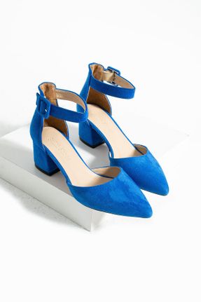 کفش پاشنه بلند کلاسیک آبی زنانه چرم مصنوعی پاشنه ضخیم پاشنه متوسط ( 5 - 9 cm ) کد 798996131