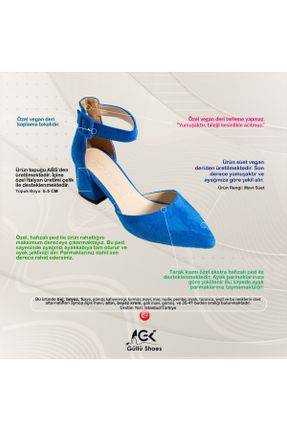 کفش پاشنه بلند کلاسیک آبی زنانه چرم مصنوعی پاشنه ضخیم پاشنه متوسط ( 5 - 9 cm ) کد 798996131