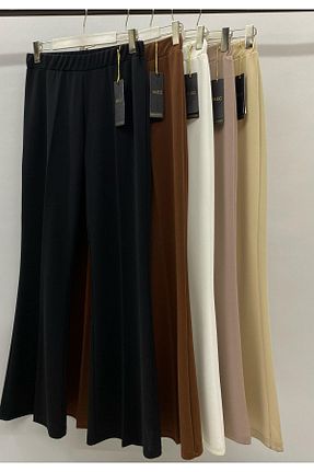 شلوار سایز بزرگ مشکی زنانه مخلوط پلی استر AKŞEN GİYİM - کد 810869066